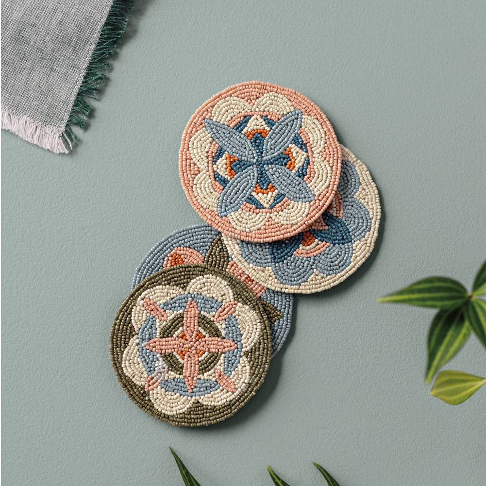Disco Formation Beaded Coasters Set of 4