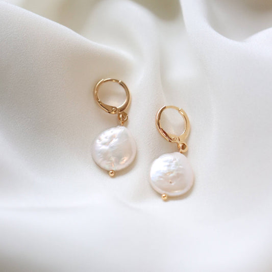 Pearl Huggie Earrings