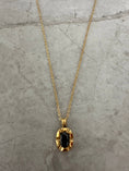 Load image into Gallery viewer, Oval Black Stone Necklace
