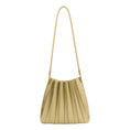 Load image into Gallery viewer, Carrie Avocado Pleated Vegan Leather Shoulder Bag
