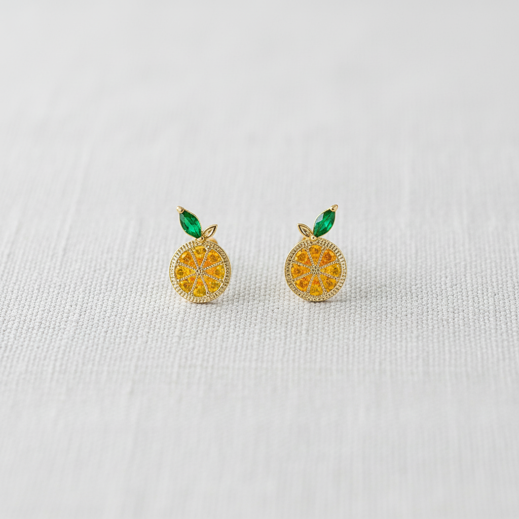 Colorful Zircon Fruit Stud Earrings