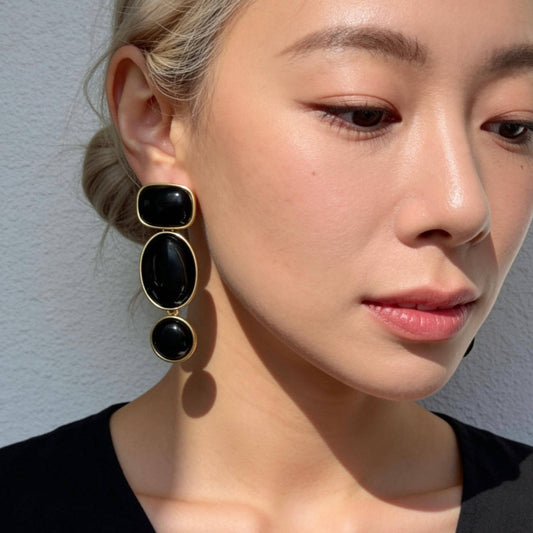 Black Onyx Drop Earrings