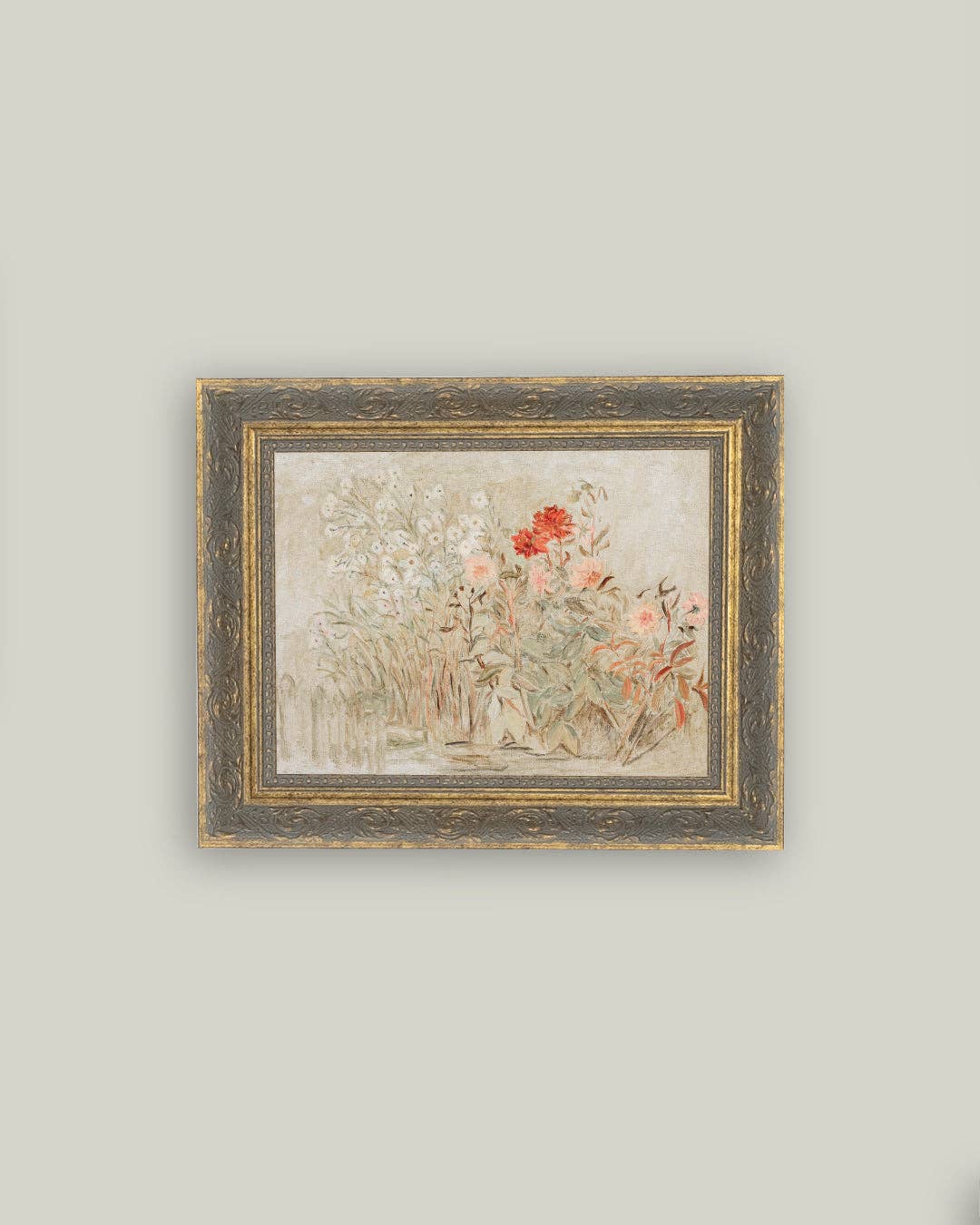 Small Garden Framed Antique Art