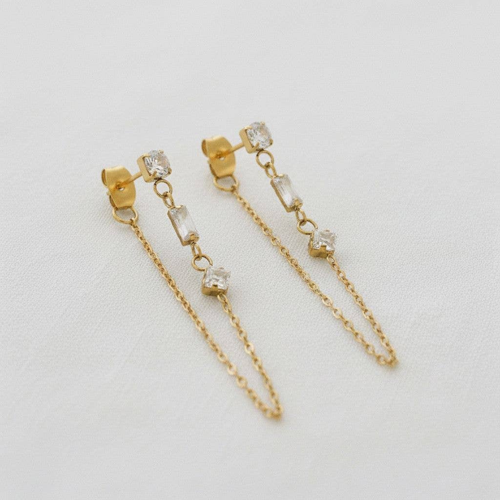 Geometric Chain Drop Earrings