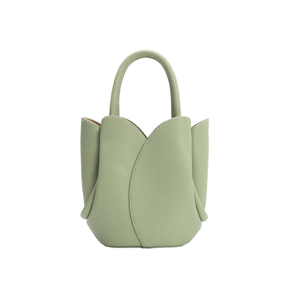 Tulip Mini Sage Recycled Vegan Leather Top Handle Bag