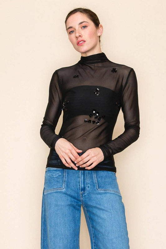 Valerie Sheer Embellished Top