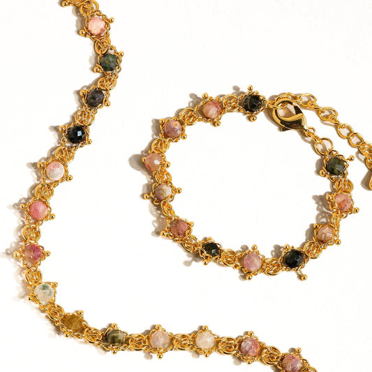 Skylar Multi-Stone Chained Bracelet