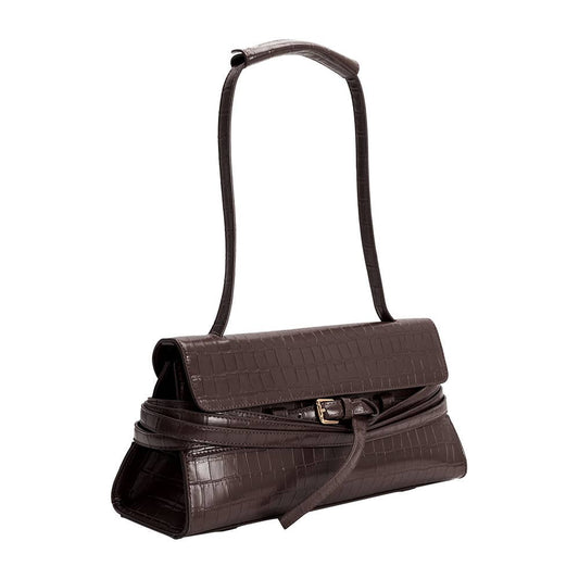 Klarissa Chocolate Recycled Vegan Leather Shoulder Bag