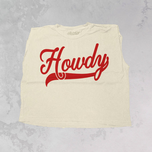 Howdy Vintage Cropped Muscle Tank