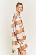 Load image into Gallery viewer, Orange Plaid teddy jacket
