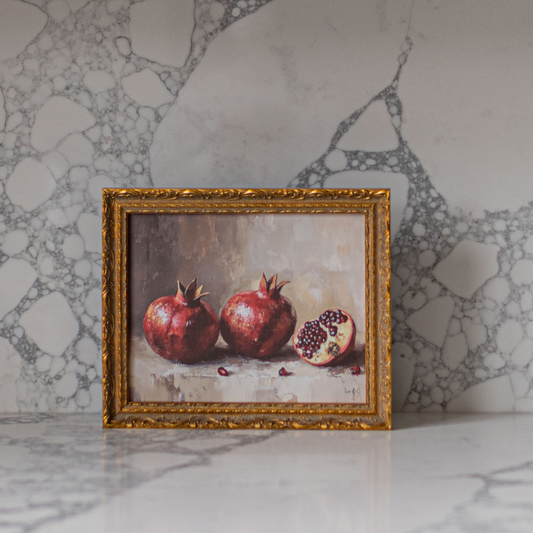Antique Pomegranate | French Brass Inspired Gold Mould Framed Art