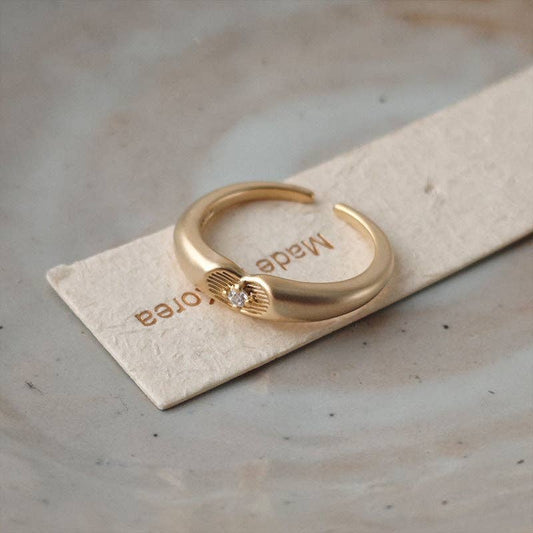 Gold Plated Heart Groove Ring
