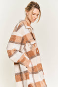 Load image into Gallery viewer, Orange Plaid teddy jacket
