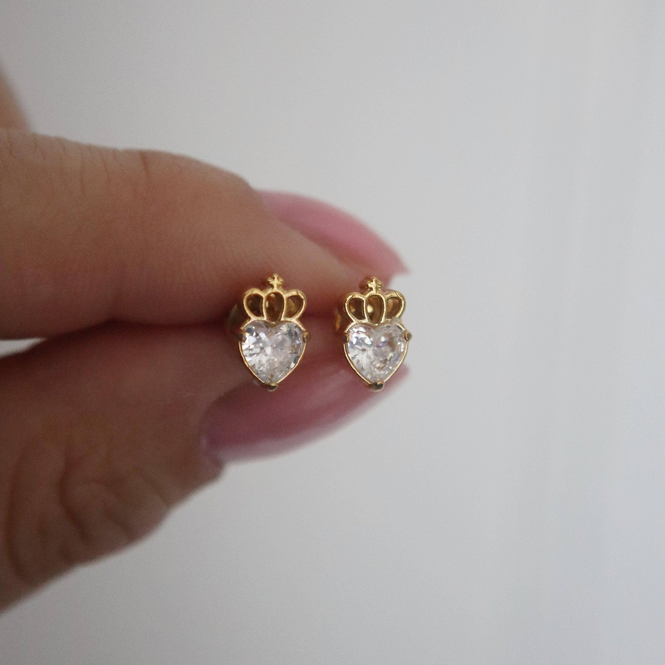 Crowned Heart Studs