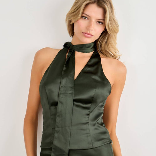 Deep Green Satin Halter