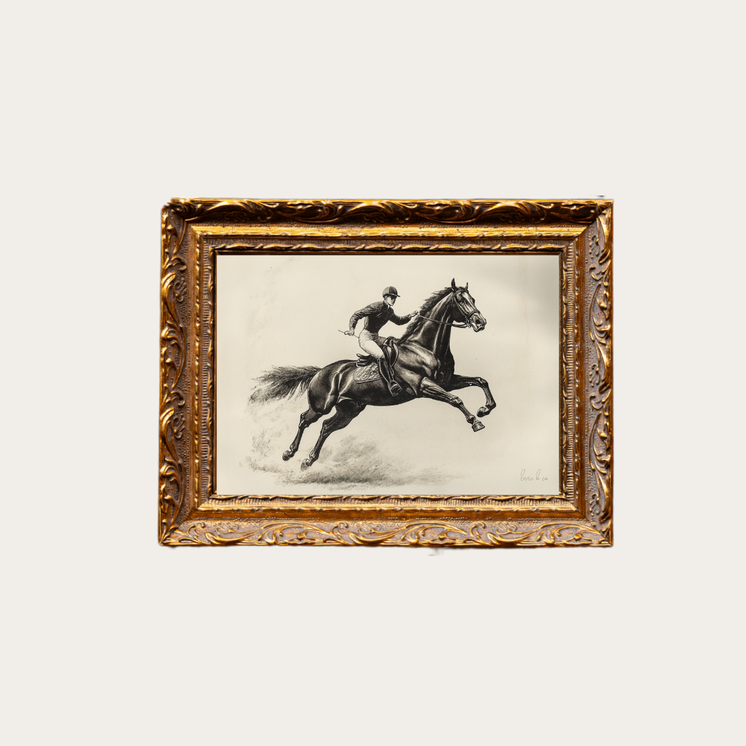 Cavalier Horse Sketch Framed Art