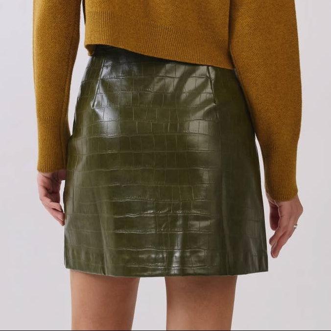 Faux Croc Mini Skirt