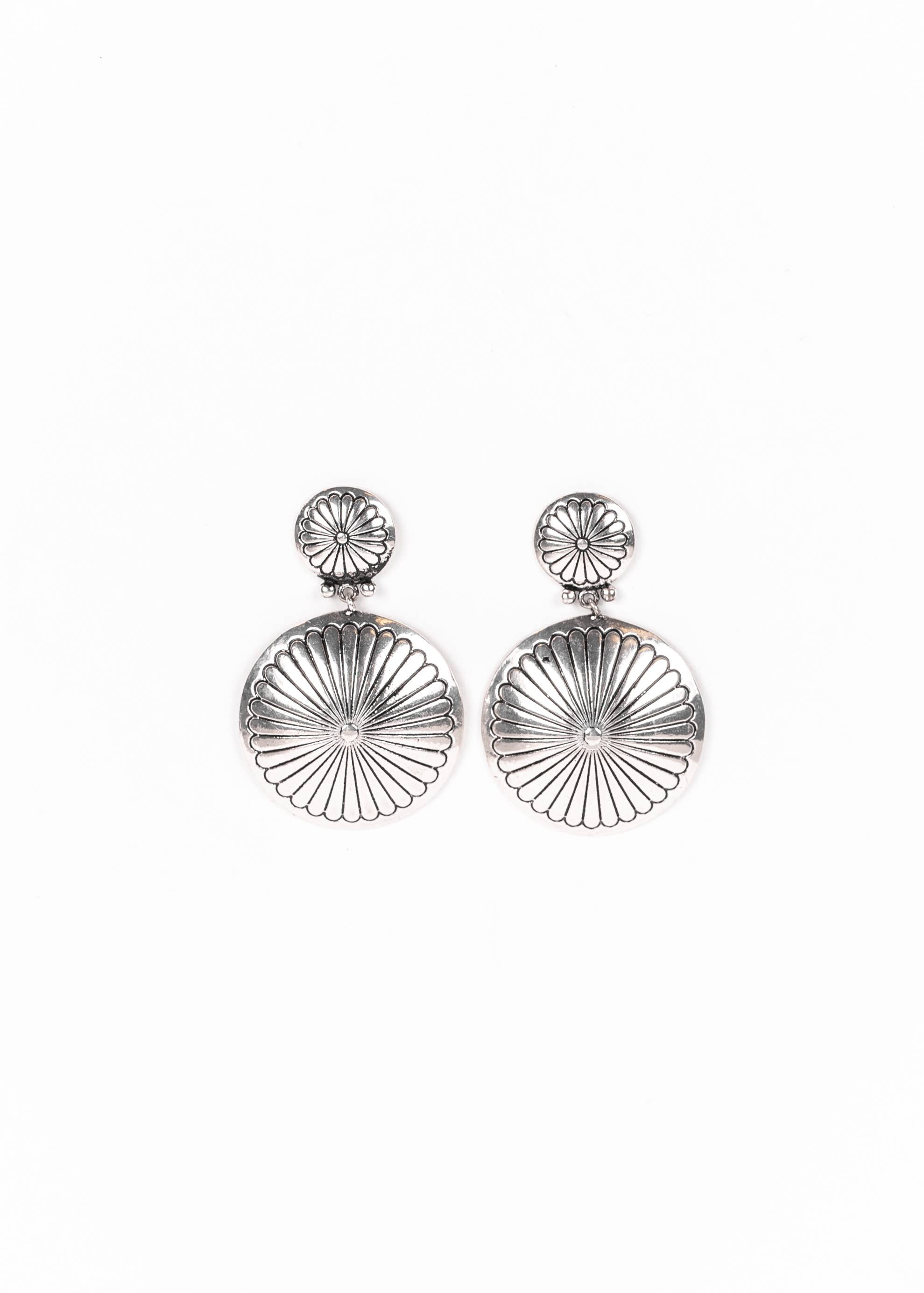Round Double Concho Earring