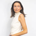 Load image into Gallery viewer, Ivory Sleeveless Ribbed Turtleneck
