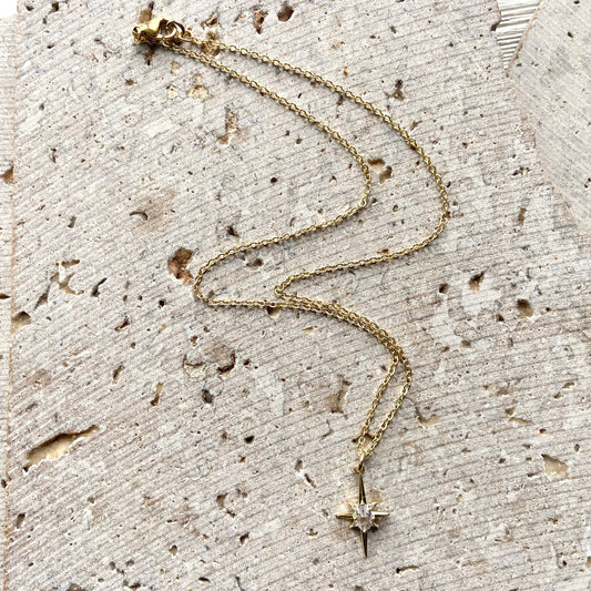 Starburst simple gold necklace celestial jewelry boutique