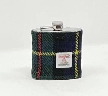 6oz Harris Tweed Hip Flask - Autumn Colours  - HT56