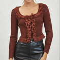Load image into Gallery viewer, Rust Ruffled Lace Top
