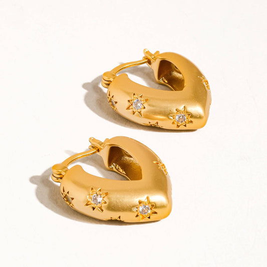 Star Heart Hoop Earring