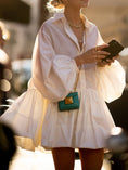 Load image into Gallery viewer, Puff Sleeves Mini Shirt Dress
