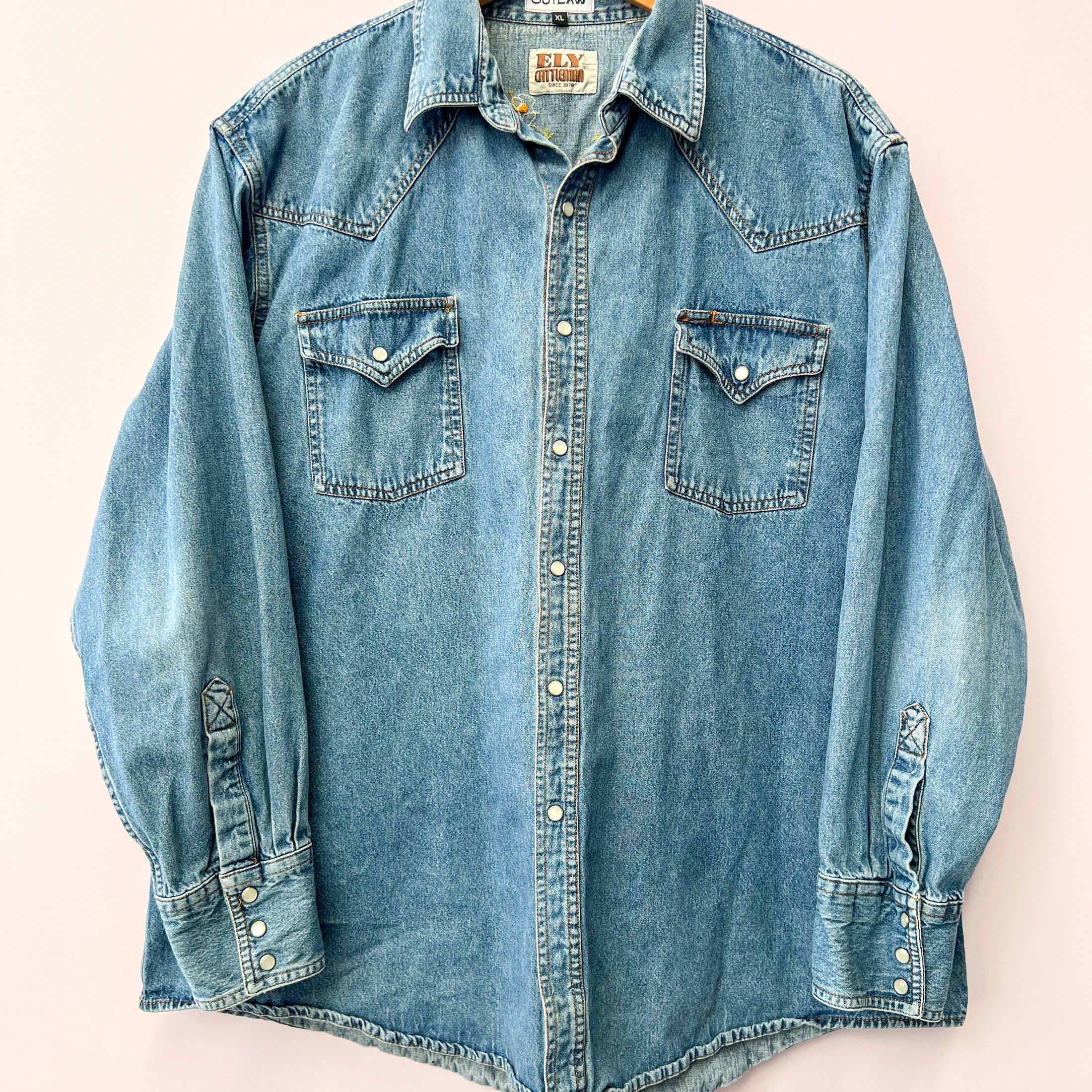 Denim Shirt Chainstitch Long Sleeve Collection by Velvet Outlaw