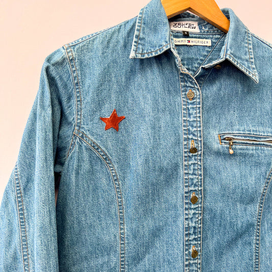 Denim Shirt Chainstitch Long Sleeve Collection by Velvet Outlaw