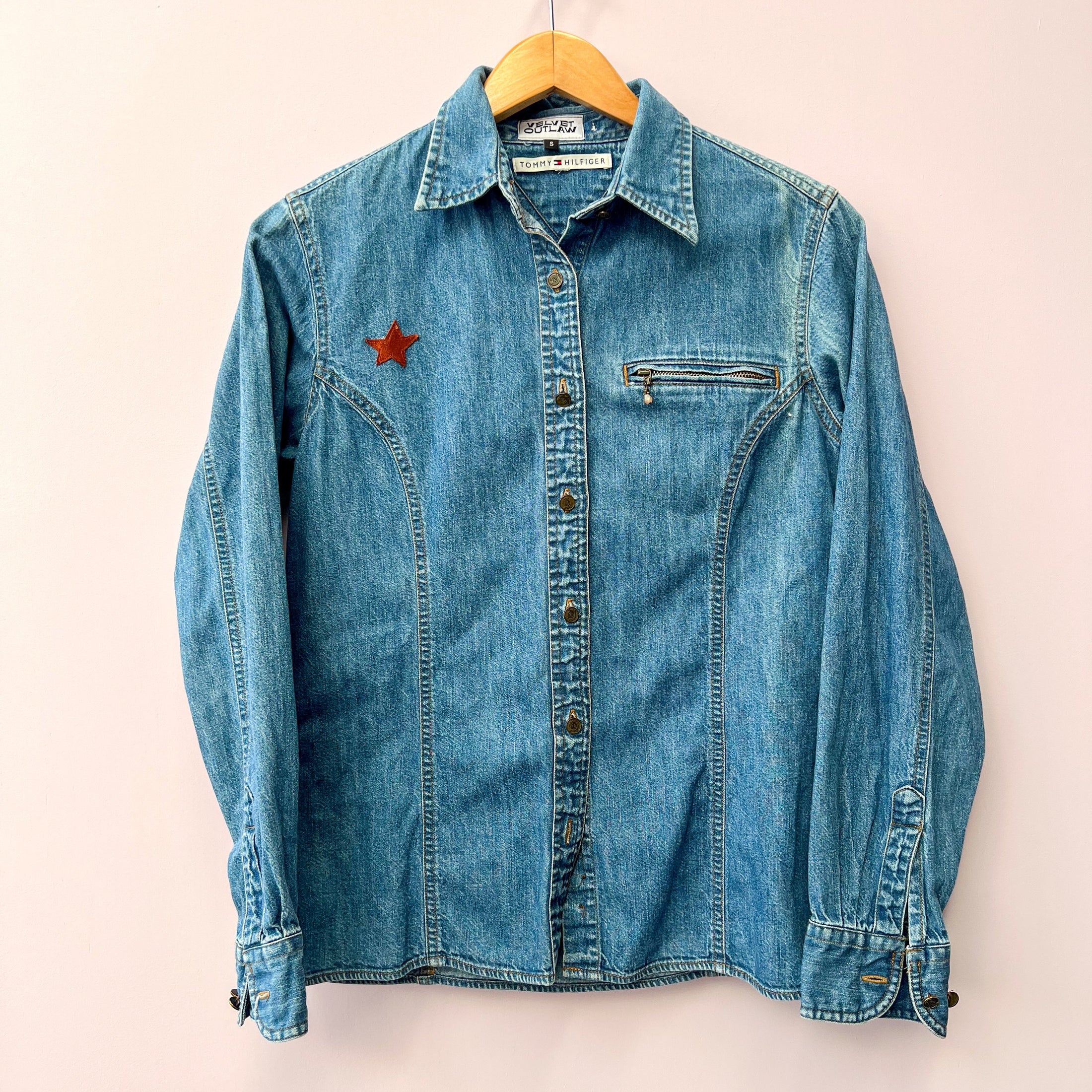 Denim Shirt Chainstitch Long Sleeve Collection by Velvet Outlaw