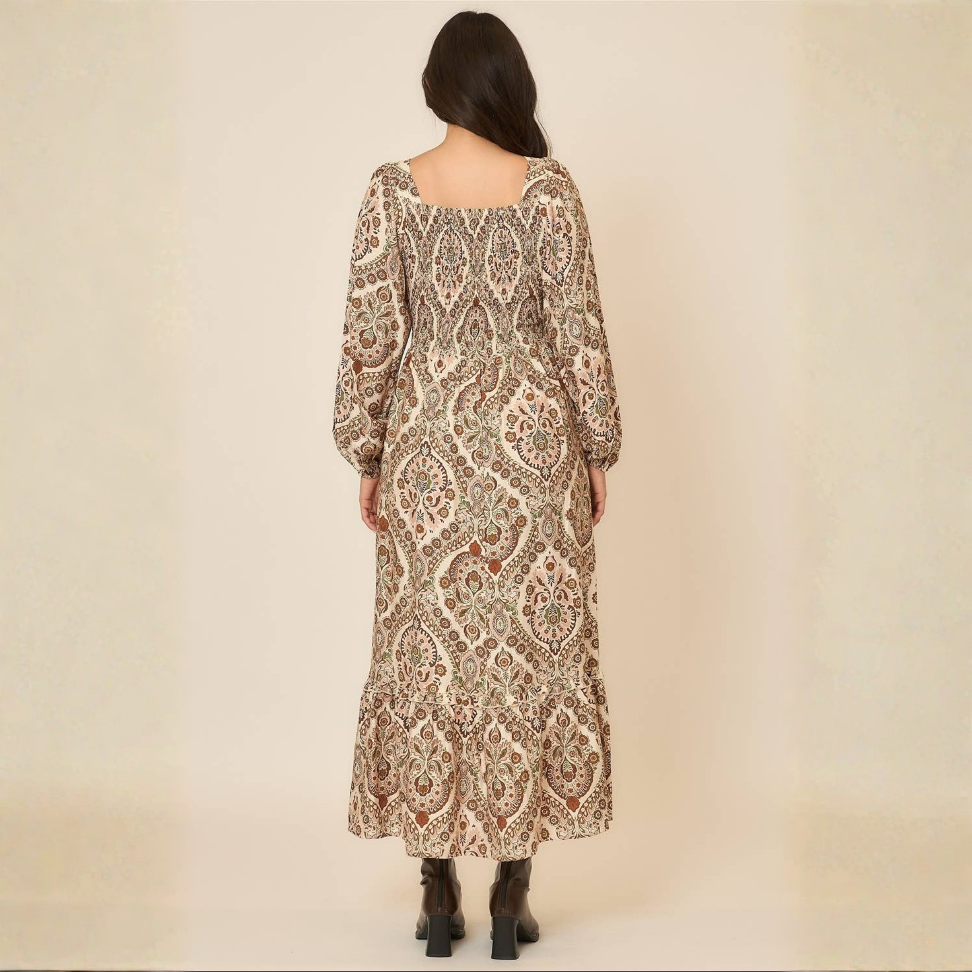 Brown Paisley Maxi Dress
