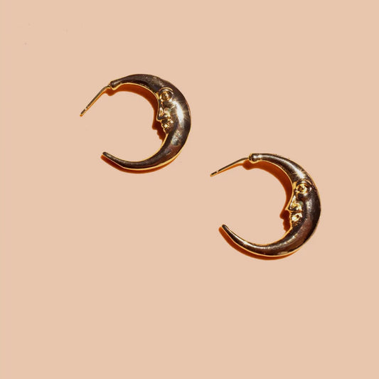 Moonstruck Hoops - 18k Gold Plated