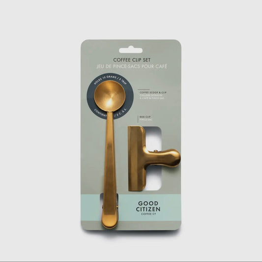 Coffee Scoop + Clip Set - Brass