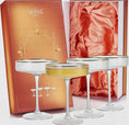 Load image into Gallery viewer, Set of 4 - Ribbed Art Deco Gilded Crystal Coupe Glasses
