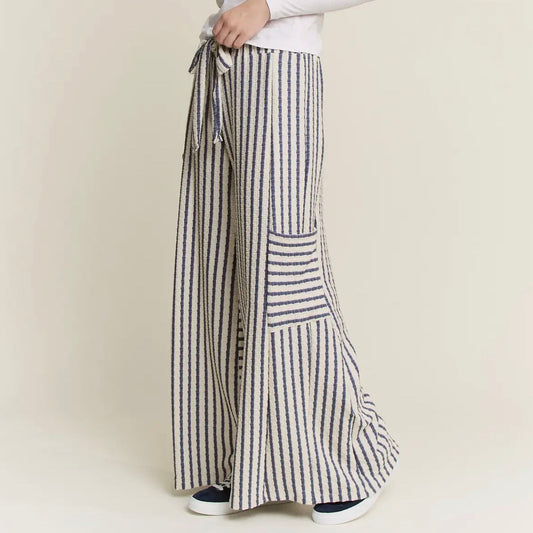 Sailor Wide-Leg Stripes Pants