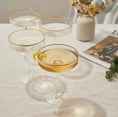 Load image into Gallery viewer, Set of 4 - Ribbed Art Deco Gilded Crystal Coupe Glasses
