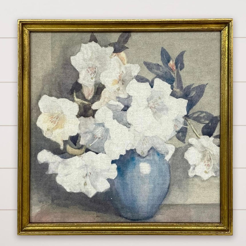 Floral Still Life Framed Antique Art 14x14