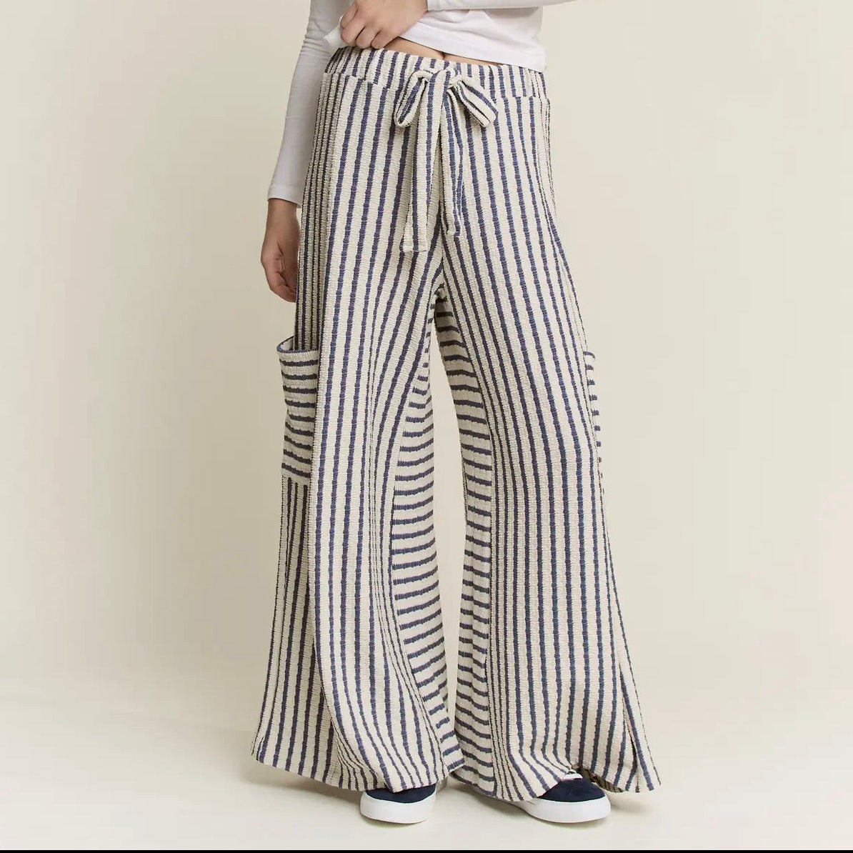 Sailor Wide-Leg Stripes Pants
