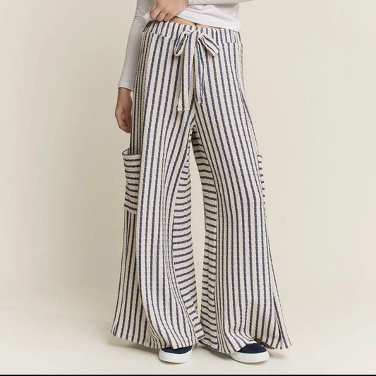 Sailor Wide-Leg Stripes Pants