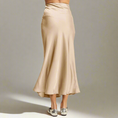 Load image into Gallery viewer, Champagne Satin  Midi Skirt

