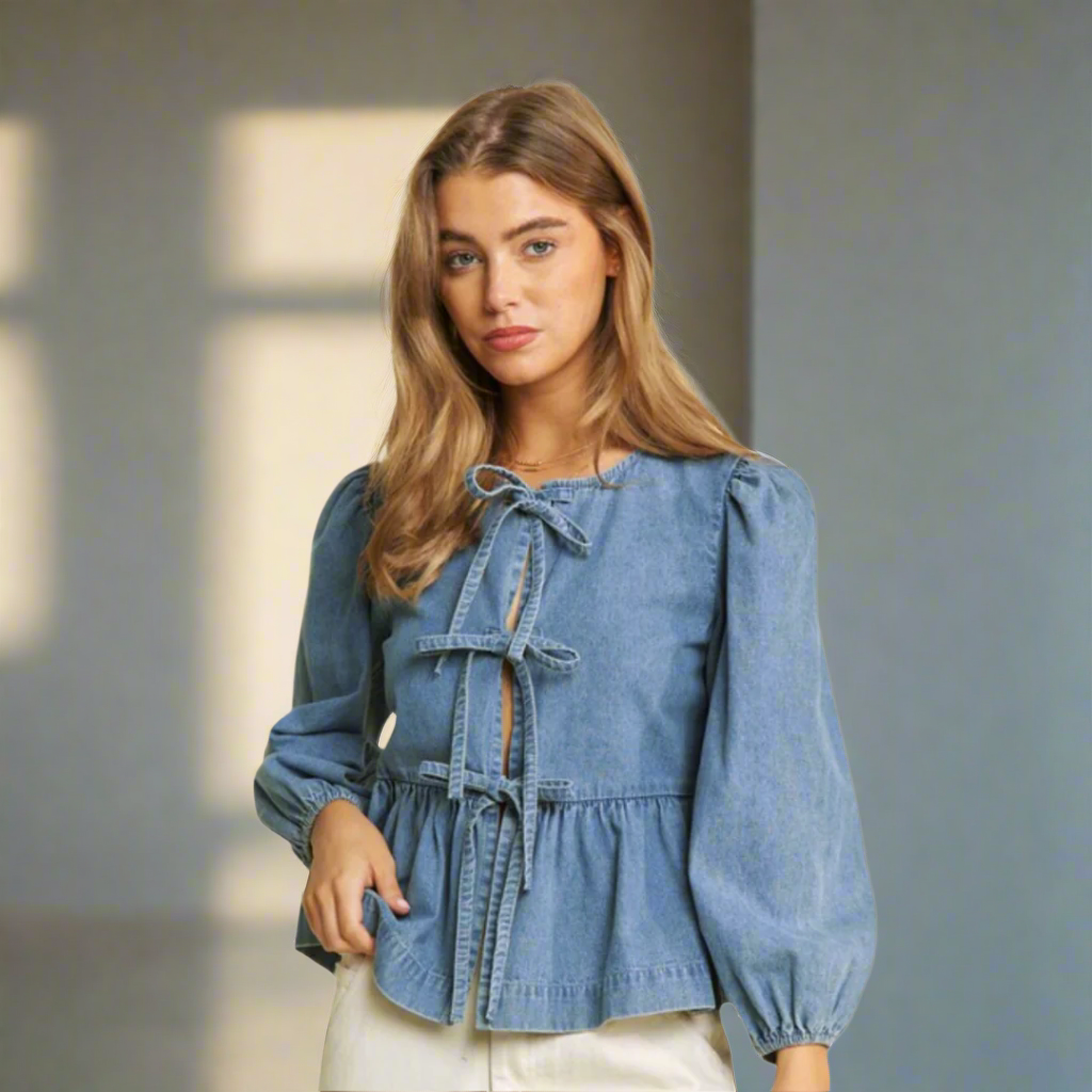 Denim Dreams Bow Top