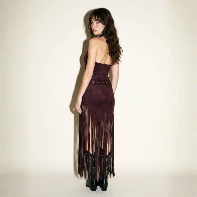 Ella Fringe Dress with Western Buckle