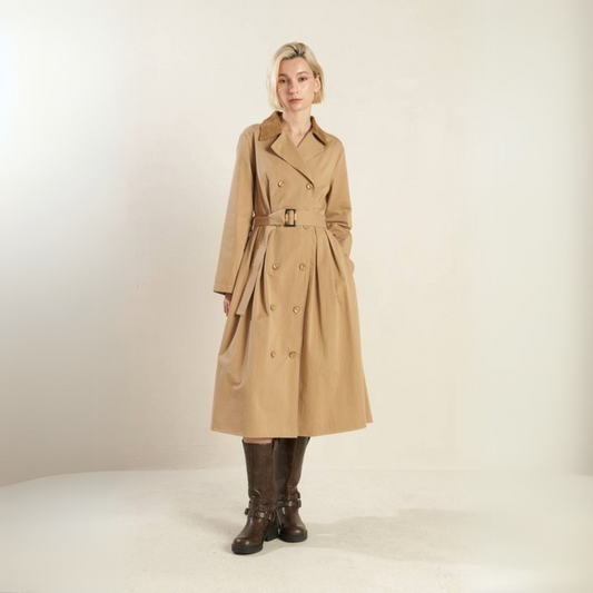 Falling Leaves Woven Midi Trenchcoat