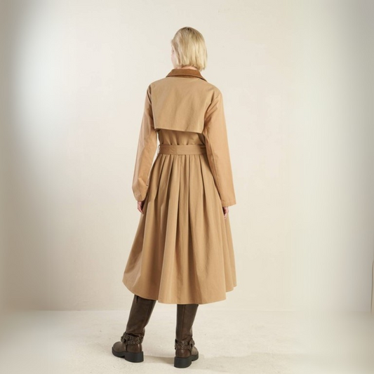 Falling Leaves Woven Midi Trenchcoat