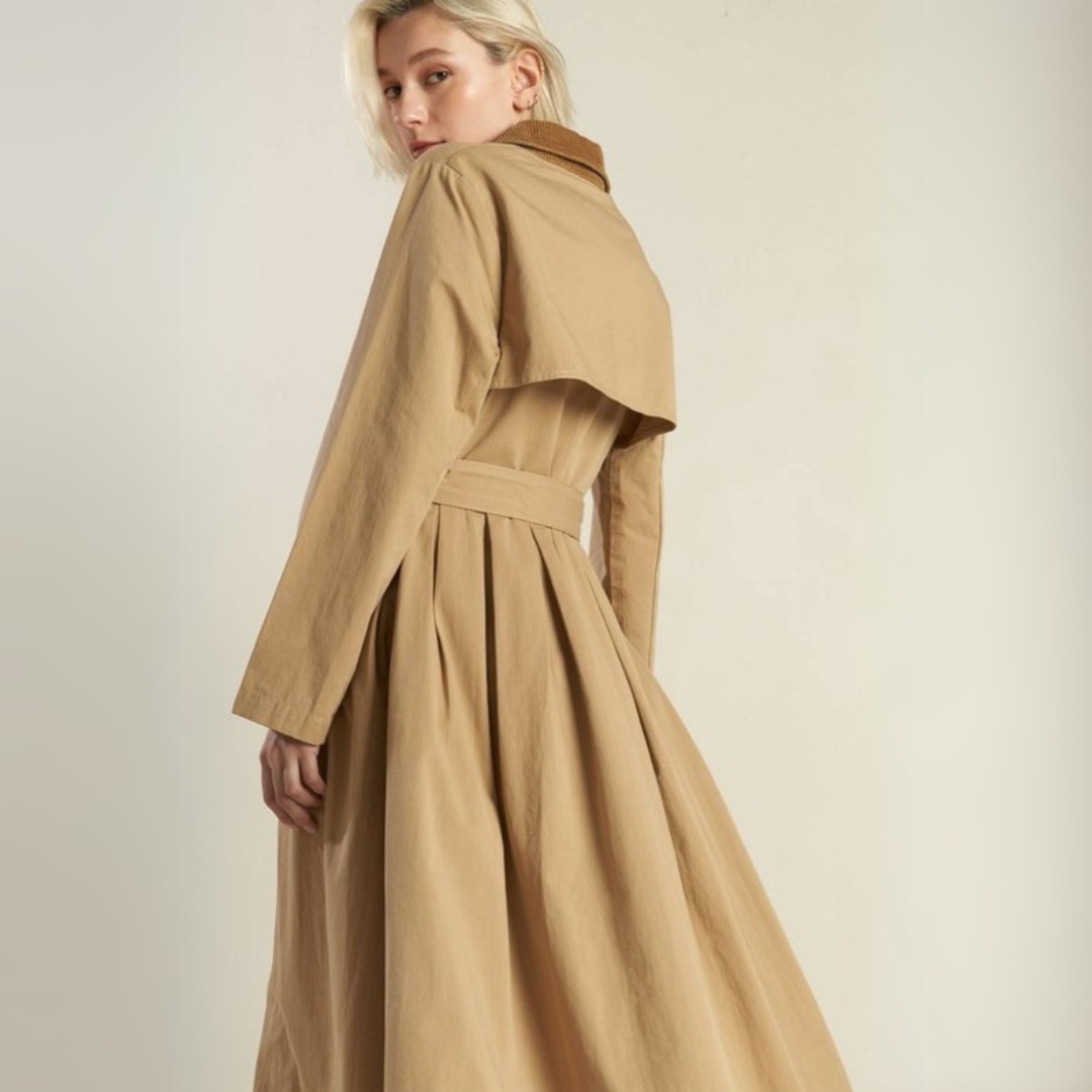 Falling Leaves Woven Midi Trenchcoat