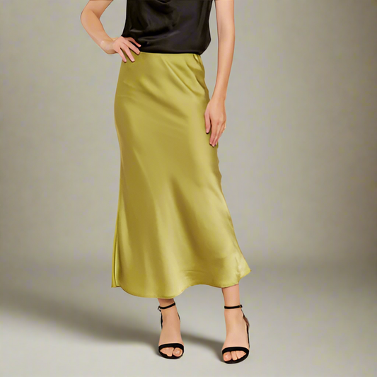 Isabella Satin Midi Skirt