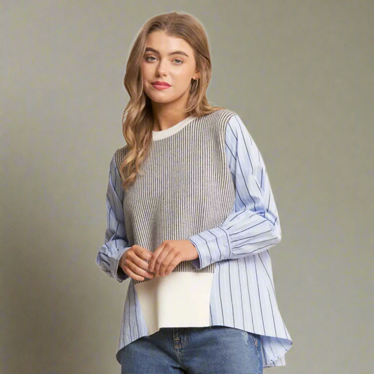Out of Office Color Blocked Top