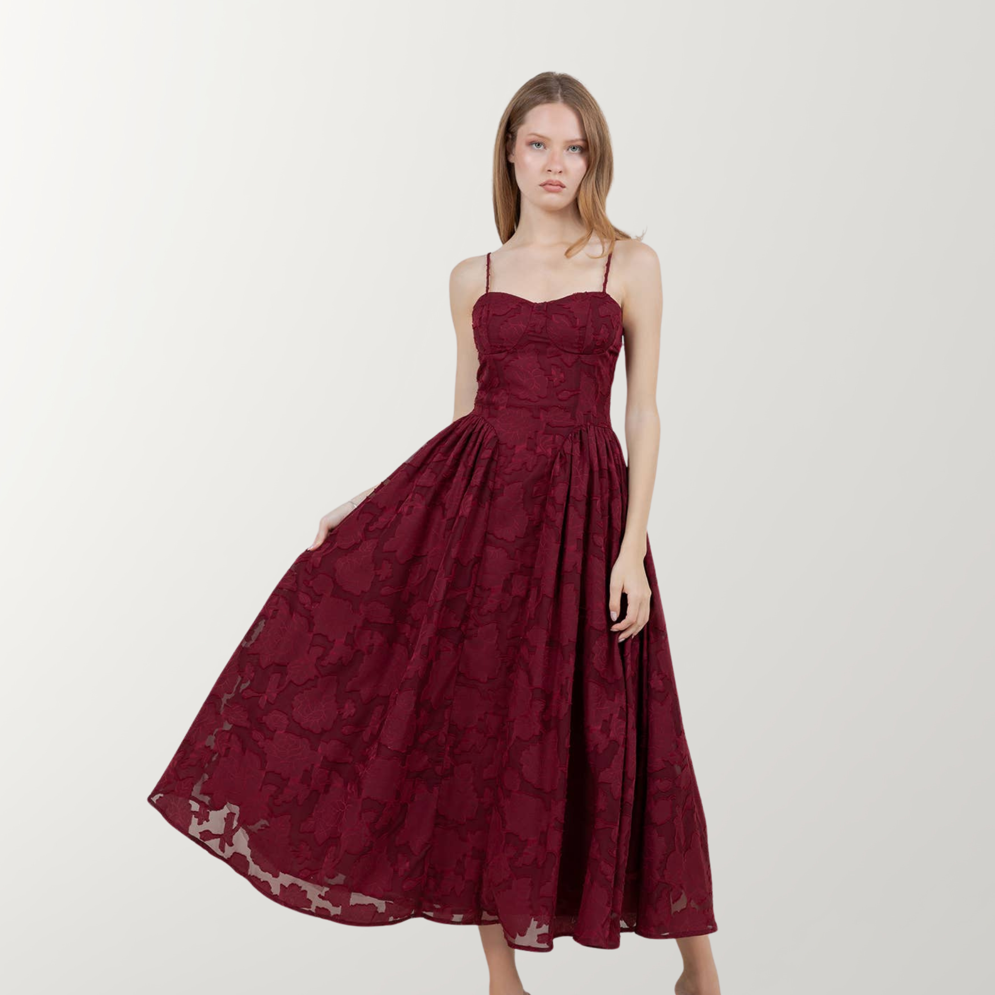 Romantic Red Midi Dress