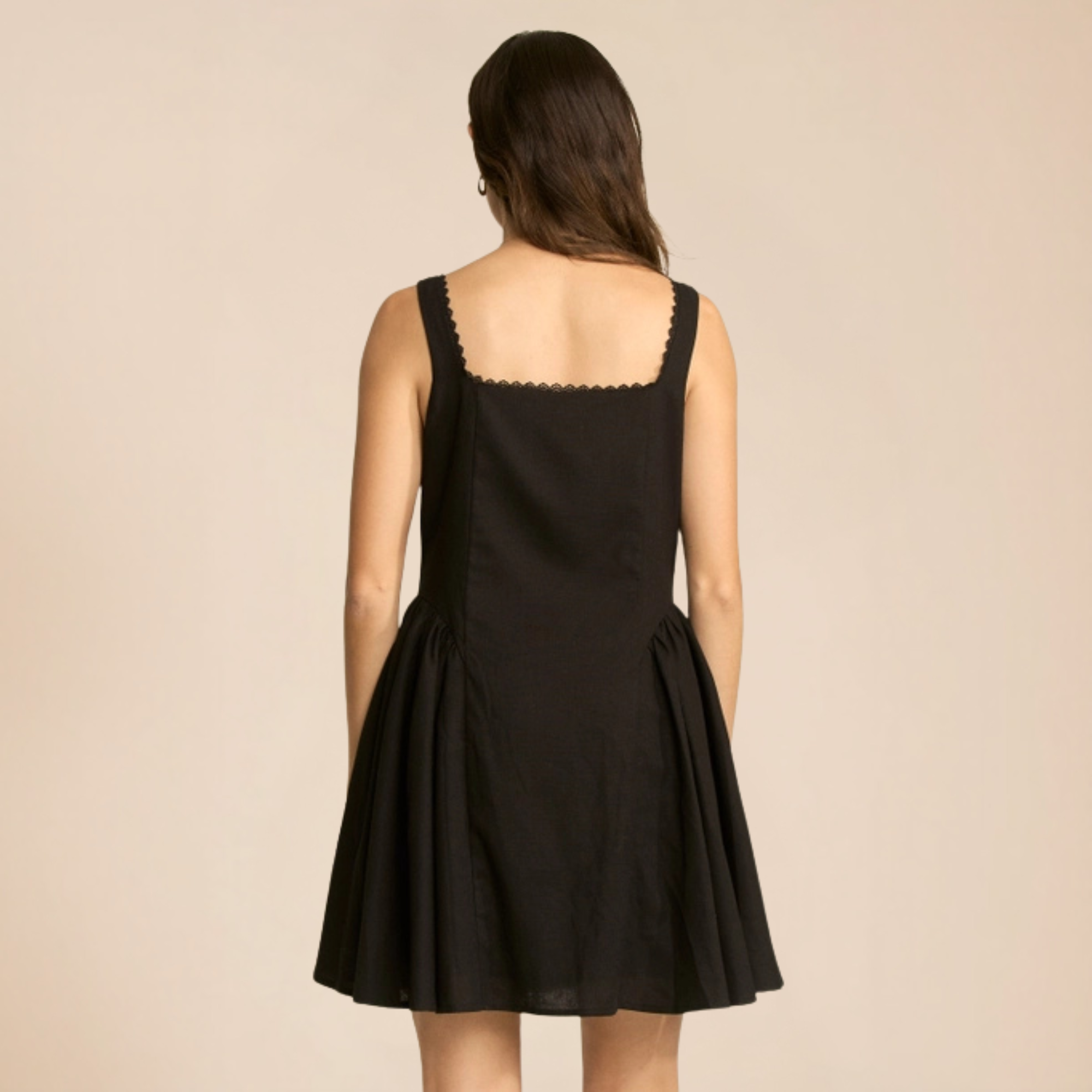 Black Basque Waist Mini Dress